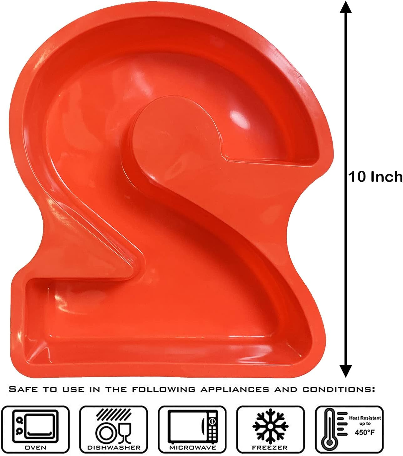 10-Inches Silicone Number Cake Mold DIY Baking Cake Pan with Decorating Pen (Number 2)