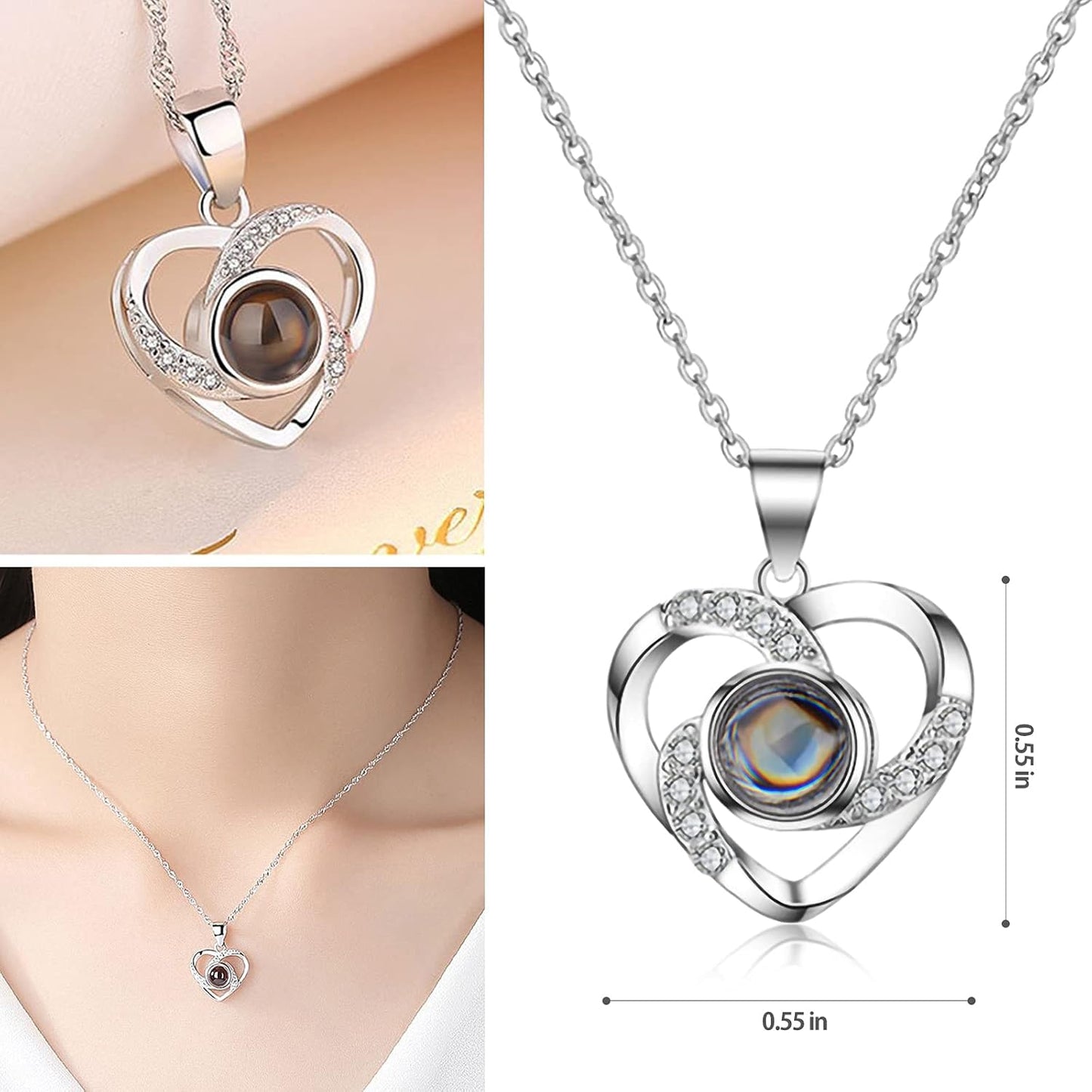 Elegant Preserved Real Rose Necklace 